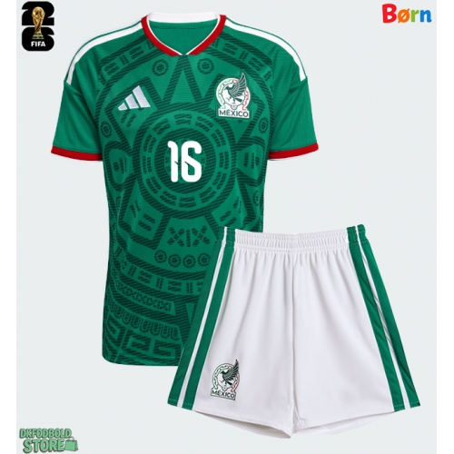 Mexico Julian Quinones #16 Replika Babytøj Hjemmebanesæt Børn VM 2026 Kortærmet (+ Korte bukser)